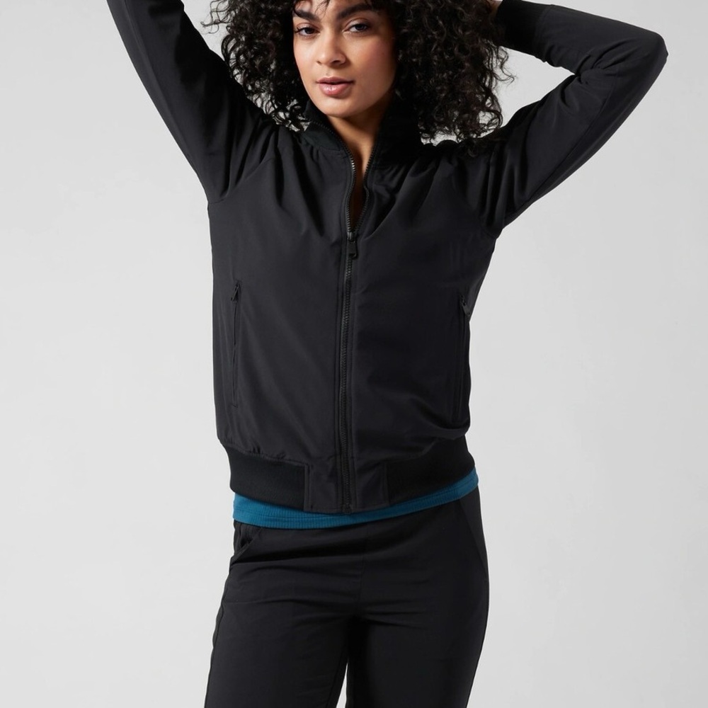 Athleta Women's Black Bomber Jacket